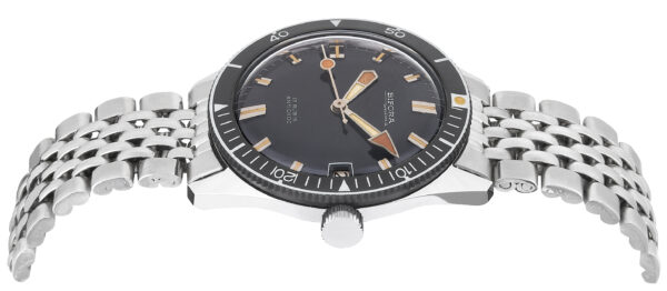 1194k2 b BIFORA "SKIN DIVER" Black Dial on Stainless Steel Bracelet