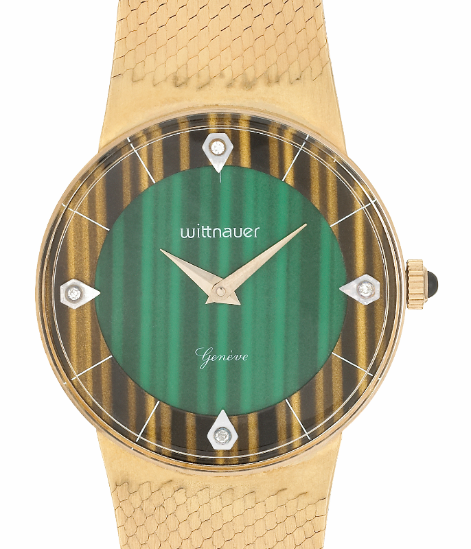 Screenshot 2025-10-01 at 14.37.57 WITTNAUER "Genève" Gents´Gold Plated Wristwatch with Rare Stone Dial and Integrated Bracelet