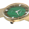 WITTNAUER "Genève" Gents´Gold Plated Wristwatch with Rare Stone Dial and Integrated Bracelet