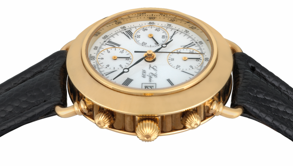 L'EPÉE Gents´ Gold Plated Automatic Chronograph with White Lacquered Dial (L327PO)