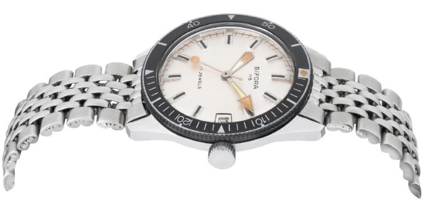 BIFORA "SKIN DIVER" White Dial on Stainless Steel Bracelet