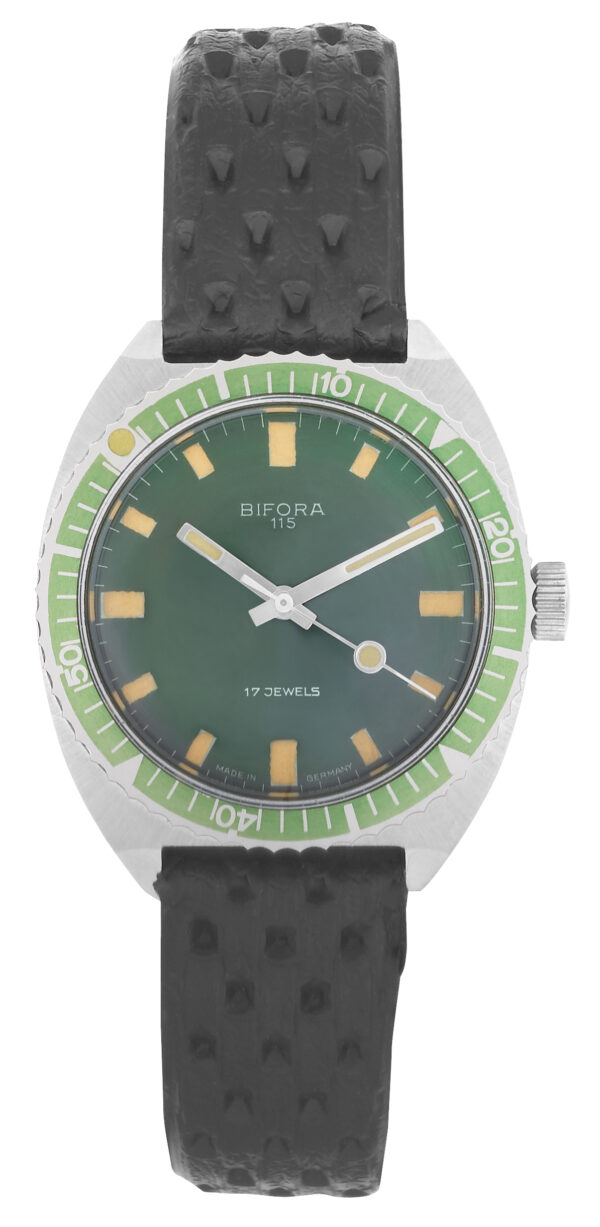 1126 BIFORA Gents´Stainless Steel Divers´ Watch with Green Dial & Bezel