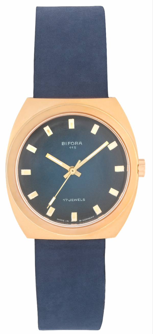 Screenshot 2025-10-01 at 12.42.58 BIFORA "115" Gold Plated Gents´Wrist Watch with Graduated Blue Dial