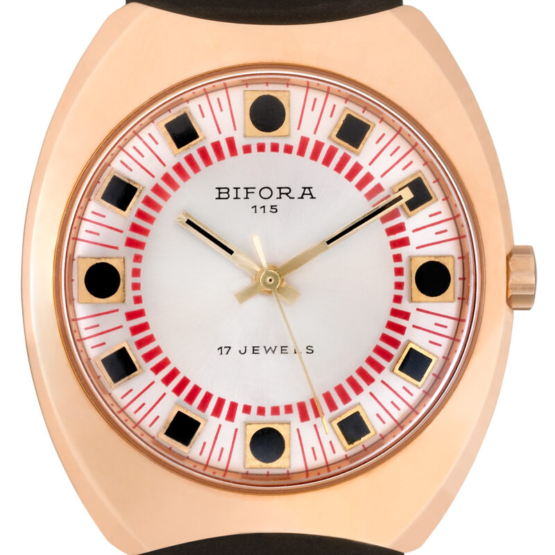 BIFORA Gold Plated Steel Gents´wristwatch with "Roulette" Dial