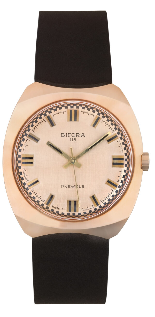 BIFORA Gold Plated Gents´wristwatch with Gilt Dial & Onyx Indices