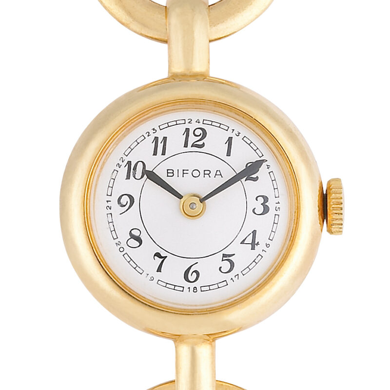 gold 1 BIFORA Ladies´ Wristlet with Silver Dial