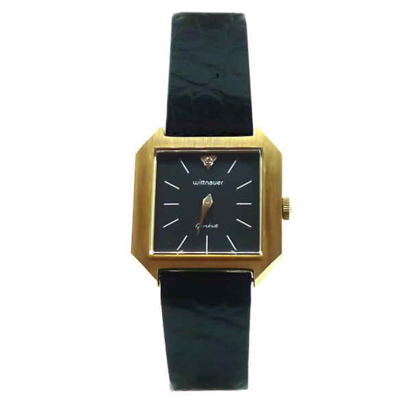Screenshot 2025-07-23 at 00.33.43 WITTNAUER "Genève" Gold Plated Wristwatch with Black Dial and a Diamond (W4511YS1D)