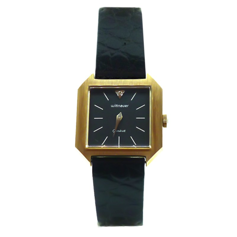 Screenshot 2025-07-23 at 00.33.43 WITTNAUER "Genève" Gold Plated Wristwatch with Black Dial and a Diamond (W4511YS1D)