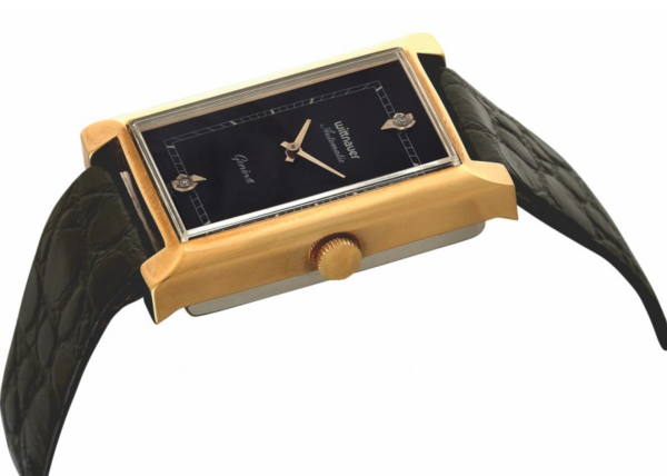 Screenshot 2025-07-23 at 00.35.28 WITTNWITTNAUER "Genève" Automatic Gold Plated Wristwatch with Black Dial and two Diamonds (W8646YS2D)