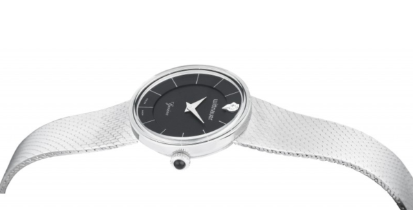 WITTNAUER "Genève" Stainless Steel Wristwatch with Black Dial and a Diamond (W9669WBID)