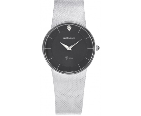 Screenshot 2025-07-23 at 18.32.04 WITTNAUER "Genève" Stainless Steel Wristwatch with Black Dial and a Diamond (W9667WBID)