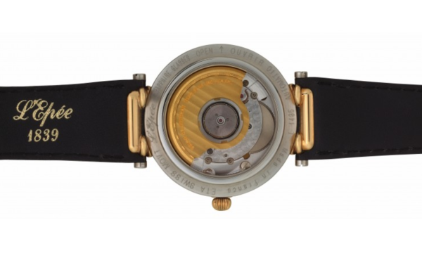 L'EPÉE Gents´ Bicolor Wristwatch with Alarm Function, White Dial and Roman Numerals (L12235TO1)