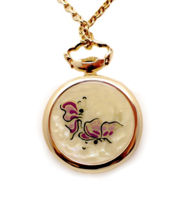 Screenshot 2025-07-24 at 11.26.25 AIRIN Gold Plated Pocket Watch with Gilt Dial and Mother of Pearl on Case Back (A-148679)