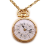 AIRIN Gold Plated Pocket Watch with White Dial and Enamel Case Back (A-148800)
