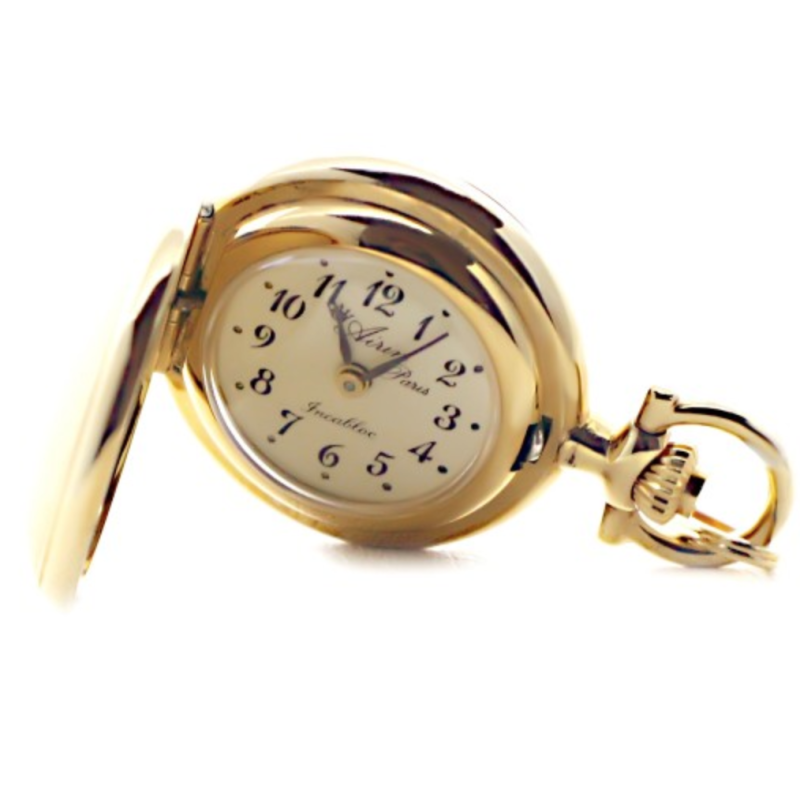 Screenshot 2025-07-24 at 11.39.47 AIRIN Gold Plated Pocket Watch (Savonette-Style) with White Dial and Arabic Numerals (A-148825)