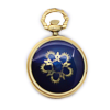 AIRIN Gold Plated Pocket Watch with White Dial, Arabic Numerals and Enamel Case Back (A-631640)