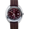 CROWN Oval Shaped Plated Wristwatch with Burgundy Dial (C630/5)