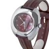 CROWN Oval Shaped Plated Wristwatch with Burgundy Dial (C630/5)