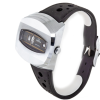 CROWN Oval Shaped Plated Wristwatch with Grey Dial and Rotating Discs Time Display (C632/2)