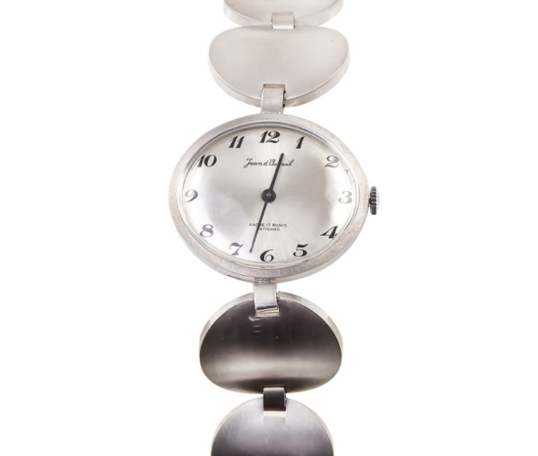 JEAN D'AUTEUIL Retrofuturistic Ladies´ Wristwatch with Silvered Dial (JDA-55C/1)