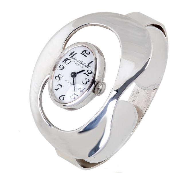 Screenshot 2025-07-24 at 15.12.23 JEAN D'AUTEUIL Futuristic Ladies´ Wristwatch "Dalí" with Silvered Dial and Arabic Numerals (JDA-60/1B)