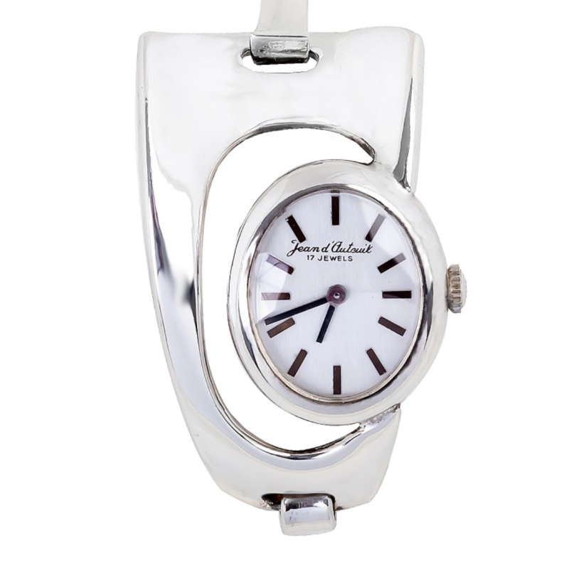 Screenshot 2025-07-24 at 15.22.49 JEAN D'AUTEUIL Futuristic Ladies´ Wristwatch "Dalí II" with Silvered Dial and Arabic Numerals (JDA-60/1A)