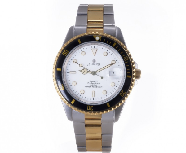 Screenshot 2025-07-24 at 18.00.43 LE MONDE Bicolor Divers´ Watch with White Dial and Black Bezel (3491BIC/21)