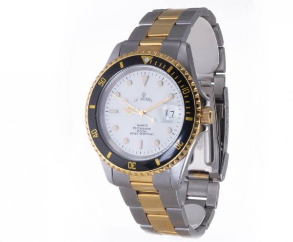 Screenshot 2025-07-24 at 18.00.56 LE MONDE Bicolor Divers´ Watch with White Dial and Black Bezel (3491BIC/21)