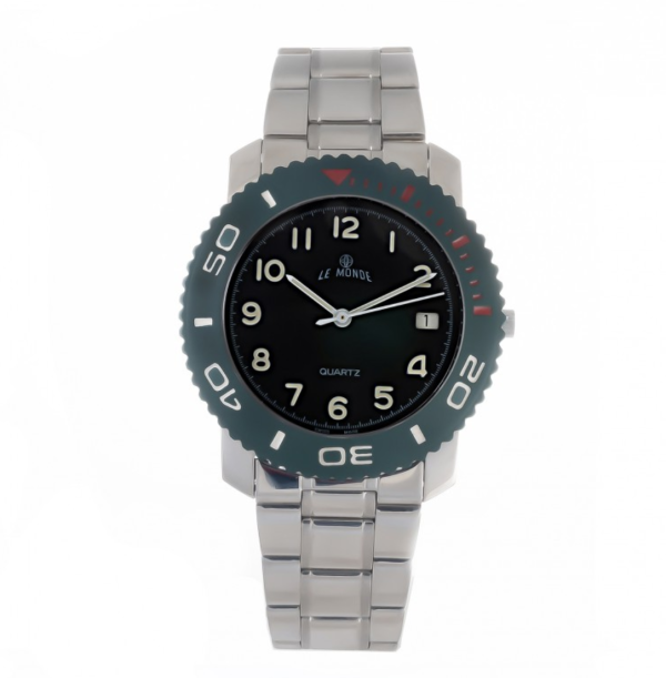 Screenshot 2025-07-24 at 23.18.12 LE MONDE Divers´ Watch with Black Dial and Grey Bezel with red & white markings (3199ACC/42)