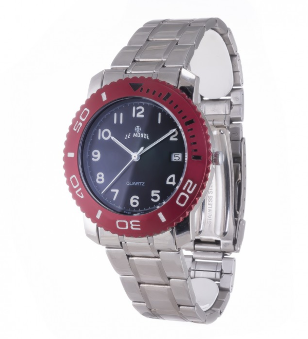 Screenshot 2025-07-24 at 23.24.01 LE MONDE Divers´ Watch with Black Dial and Burgundy Bezel with black & white markings (3199ACC/52)