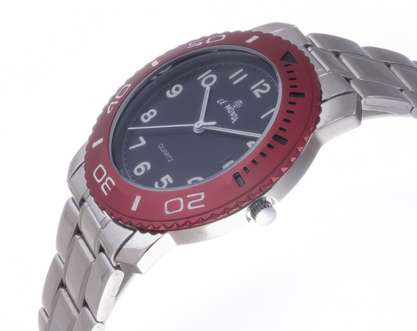 Screenshot 2025-07-24 at 23.24.09 LE MONDE Divers´ Watch with Black Dial and Burgundy Bezel with black & white markings (3199ACC/52)