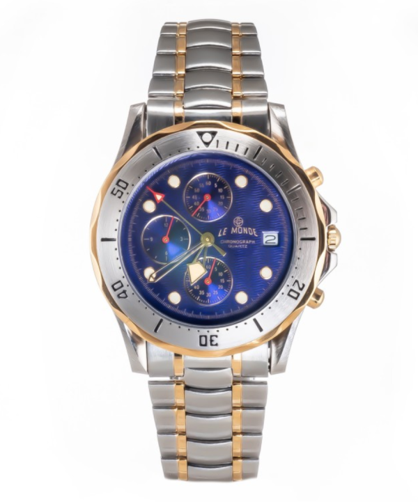 LE MONDE Bicolor Divers´ Chronograph with Blue Dial and Steel Bezel (5281BIC/63)