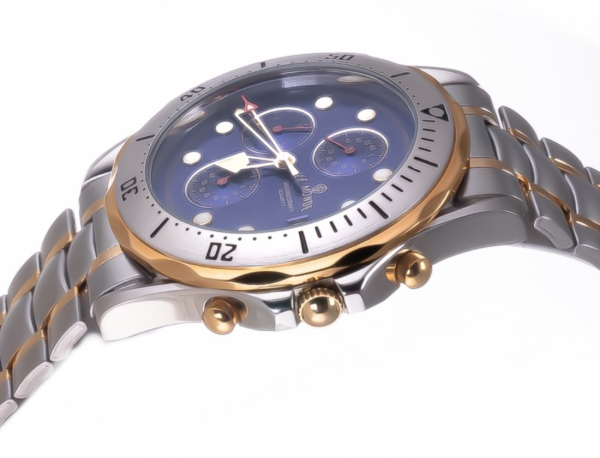 LE MONDE Bicolor Divers´ Chronograph with Blue Dial and Steel Bezel (5281BIC/63)
