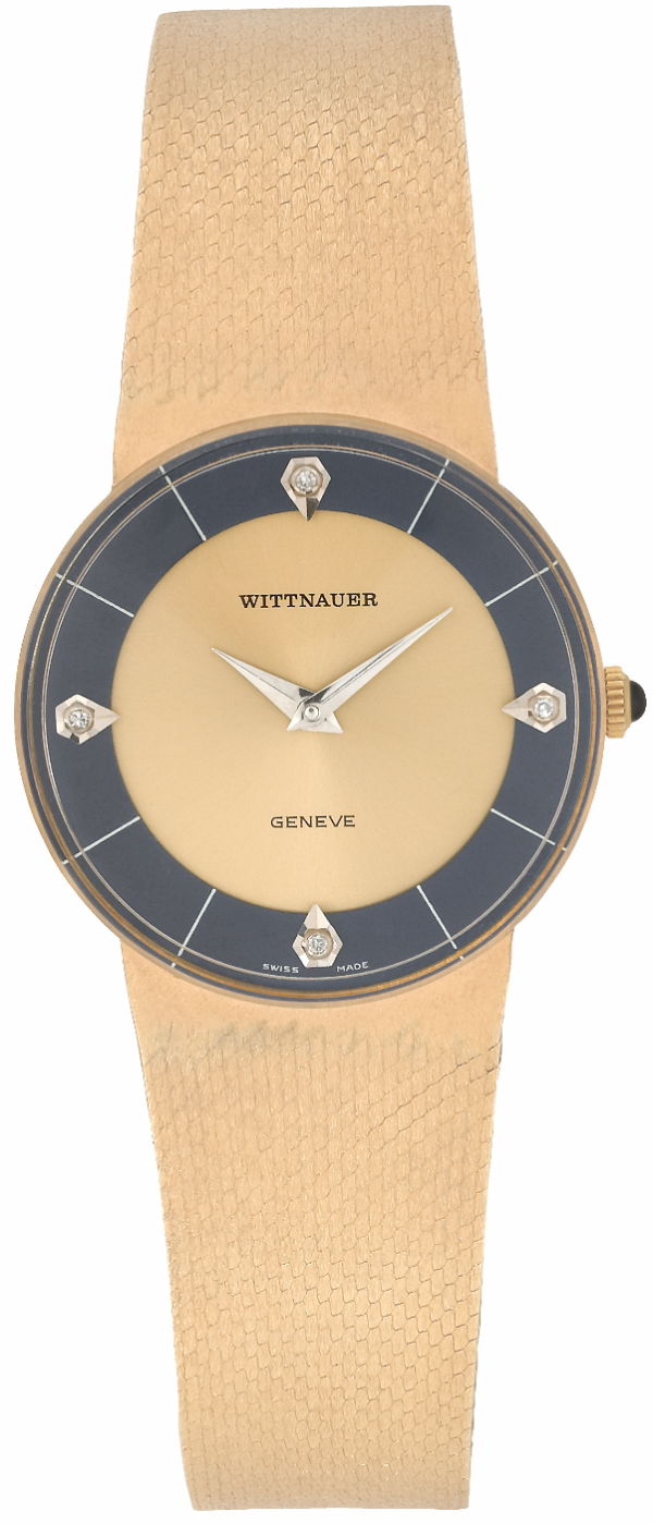 Screenshot 2025-10-01 at 14.55.02 WITTNAUER "Genève" Ladies´Gold Plated Wristwatch with Gold & Black Dial and four Diamonds (W9668YB4D15)