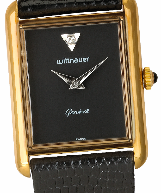 Screenshot 2025-10-07 at 08.28.33 WITTNAUER "Genève" Ladies´Gold Plated Wristwatch with Black Dial and a Diamond (W3527YS)