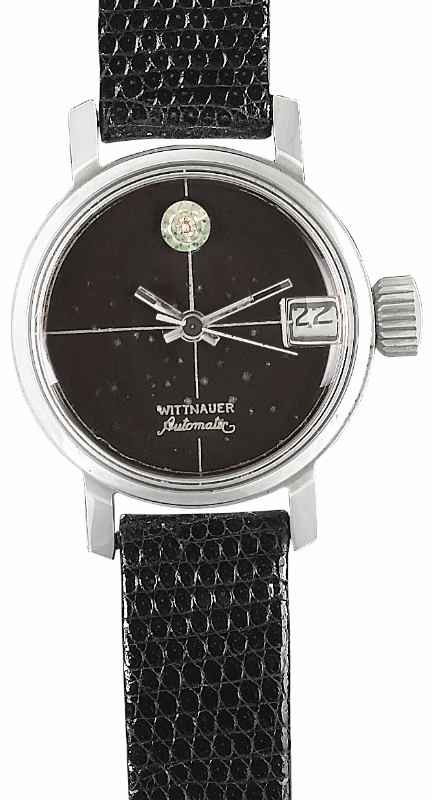 Screenshot 2025-10-07 at 09.55.53 WITTNAUER Stainless Steel Ladies´Automatic Wristwatch with Black Cross-Hair Dial and a Diamond