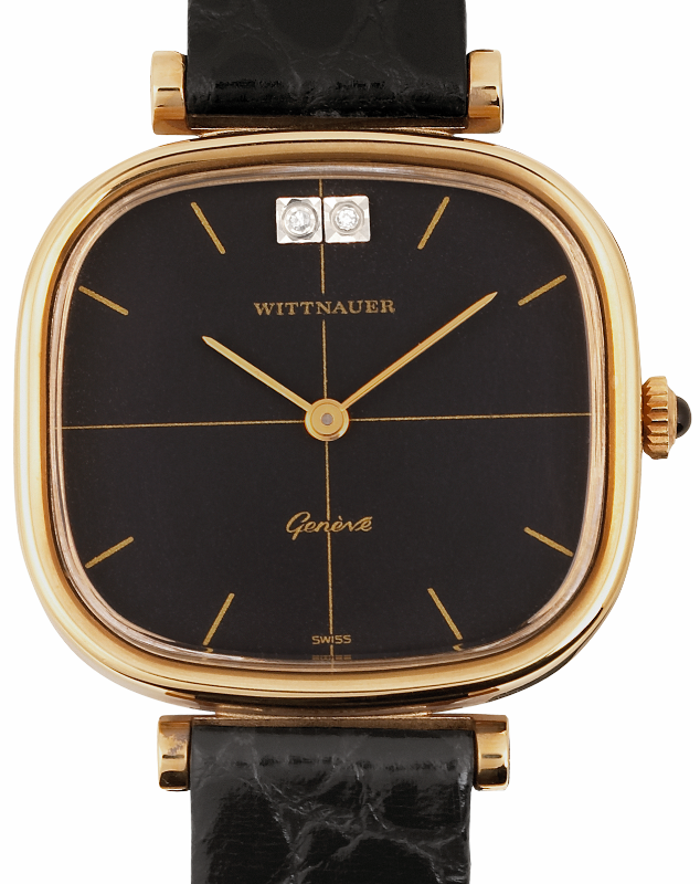 Screenshot 2025-10-07 at 10.13.03 WITTNAUER "Genève" Gold Plated Ladies´Wristwatch with Black "Cross Hair" Dial and two Diamonds (W9689YS2D)