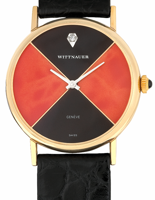 WITTNAUER Ladies´ Gold Plated Wristwatch with a Lapis Sector Dial and a Diamond (W1611YS1D)