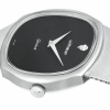 WITTNAUER "Genève" Plated Wristwatch with Black Dial and a Diamond (W143WB1D)