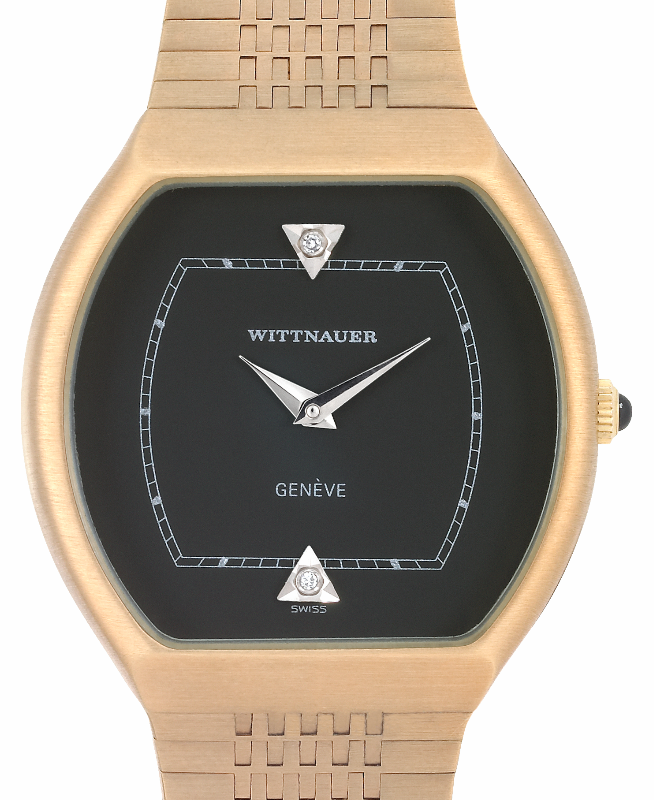 Screenshot 2025-10-07 at 15.43.16 WITTNAUER "Genève" Gold Plated Wristwatch with Black Dial and two Diamonds (W9806YBZD)