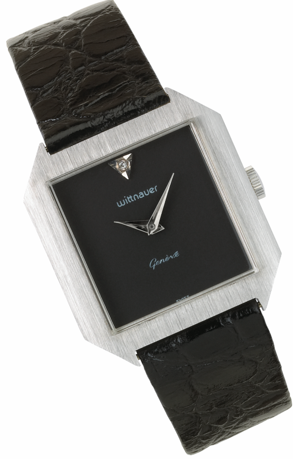 Screenshot 2025-10-07 at 16.52.44 WITTNAUER "Genève" Stainless Steel Wristwatch with Black Dial and a Diamond (W4511WS1D)