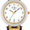L'EPÉE Gents´ Bicolor Wristwatch with White Dial and Arabic Numerals (L1235T28)