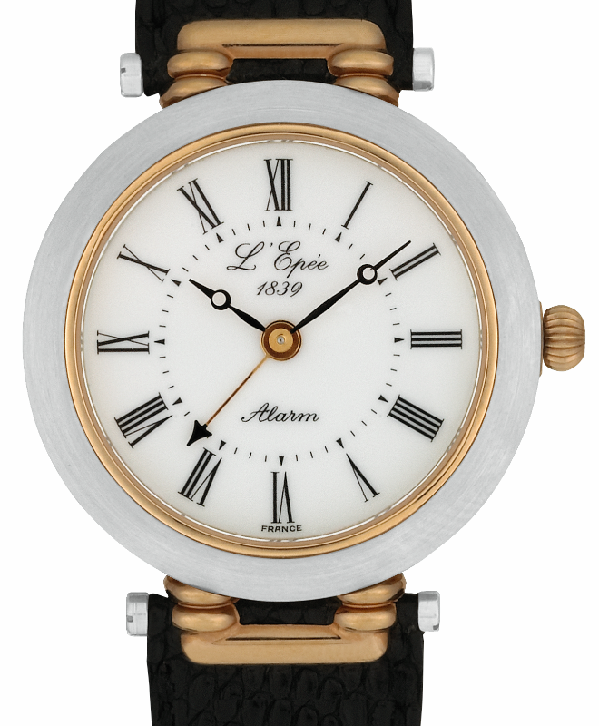 Screenshot 2025-10-08 at 09.21.55 L'EPÉE Gents´ Bicolor Wristwatch with Alarm Function, White Dial and Roman Numerals (L12235TO1)