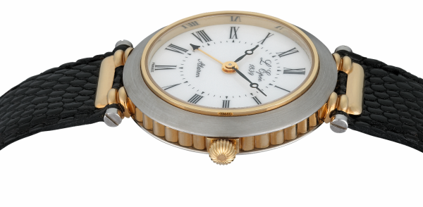 L'EPÉE Gents´ Bicolor Wristwatch with Alarm Function, White Dial and Roman Numerals (L12235TO1)