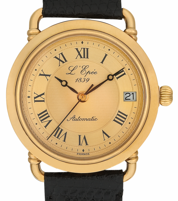 L'EPÉE Gents´ Gold Plated Wristwatch with Golden Sectored Dial and Roman Numerals (L11433PO2)