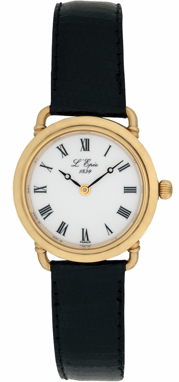 Screenshot 2025-10-08 at 10.22.33 L'EPÉE Gents´ Gold Plated Wristwatch with White Enamel Dial and Roman Numerals & Skeletonized Movement (L1233PO1)