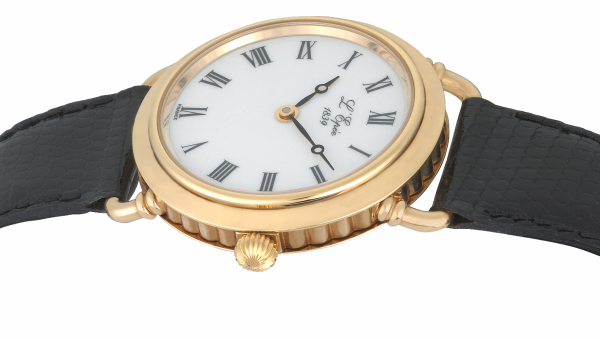 Screenshot 2025-10-08 at 10.22.48 L'EPÉE Gents´ Gold Plated Wristwatch with White Enamel Dial and Roman Numerals & Skeletonized Movement (L1233PO1)