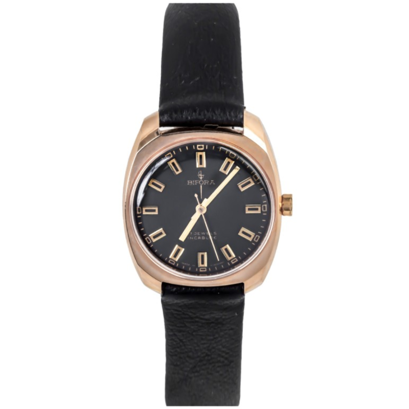 Screenshot 2025-08-04 at 10.46.01 BIFORA Gents´ Gold Plated Wristwatch with Lacquered Black Dial
