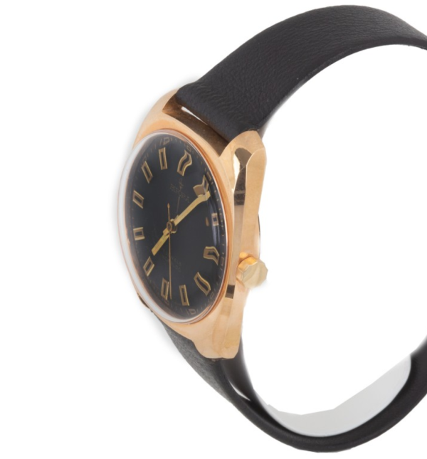 BIFORA Gents´ Gold Plated Wristwatch with Lacquered Black Dial