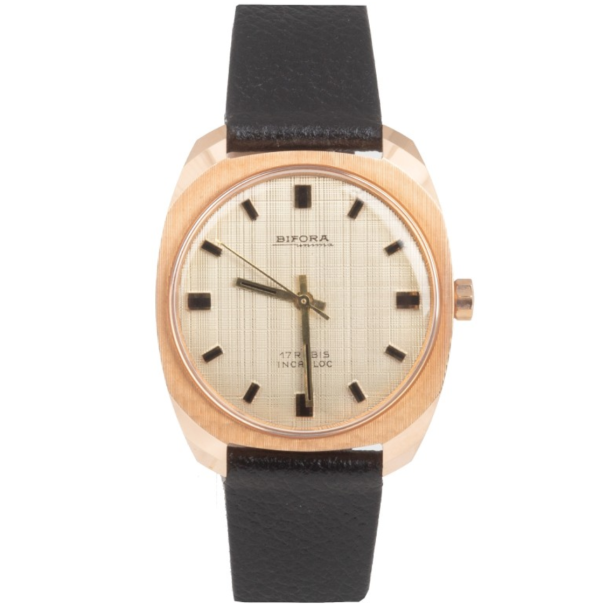 Screenshot 2025-08-04 at 10.57.35 BIFORA Gents´ Gold Plated Wristwatch with Textured Gilt Dial